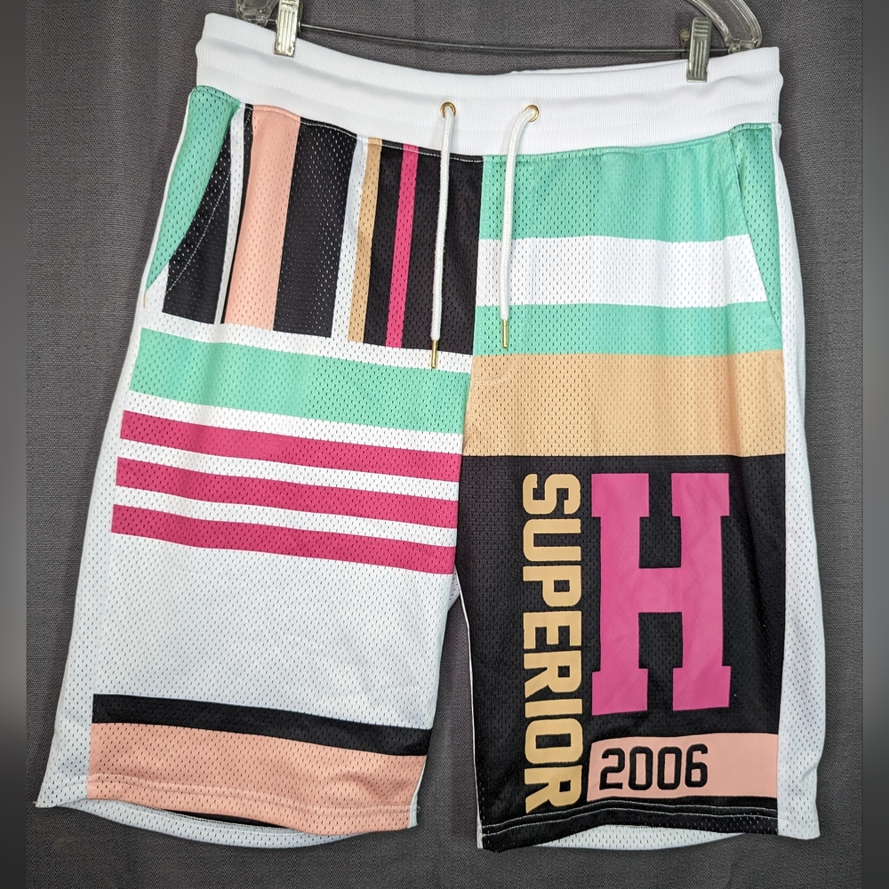 Graphic Shorts Mens 2XL Pockets Lined Rare Graphic Geometric Streetwear …